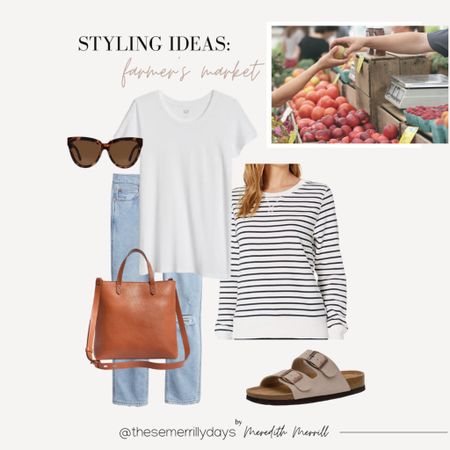 Farmer’s Market Outfit Inspo

Striped top | Birkenstock’s | Amazon fashion | leather bag | Amazon accessories | sunglasses | jeans | white tee | errands outfit 

#LTKFind #LTKstyletip #LTKunder100