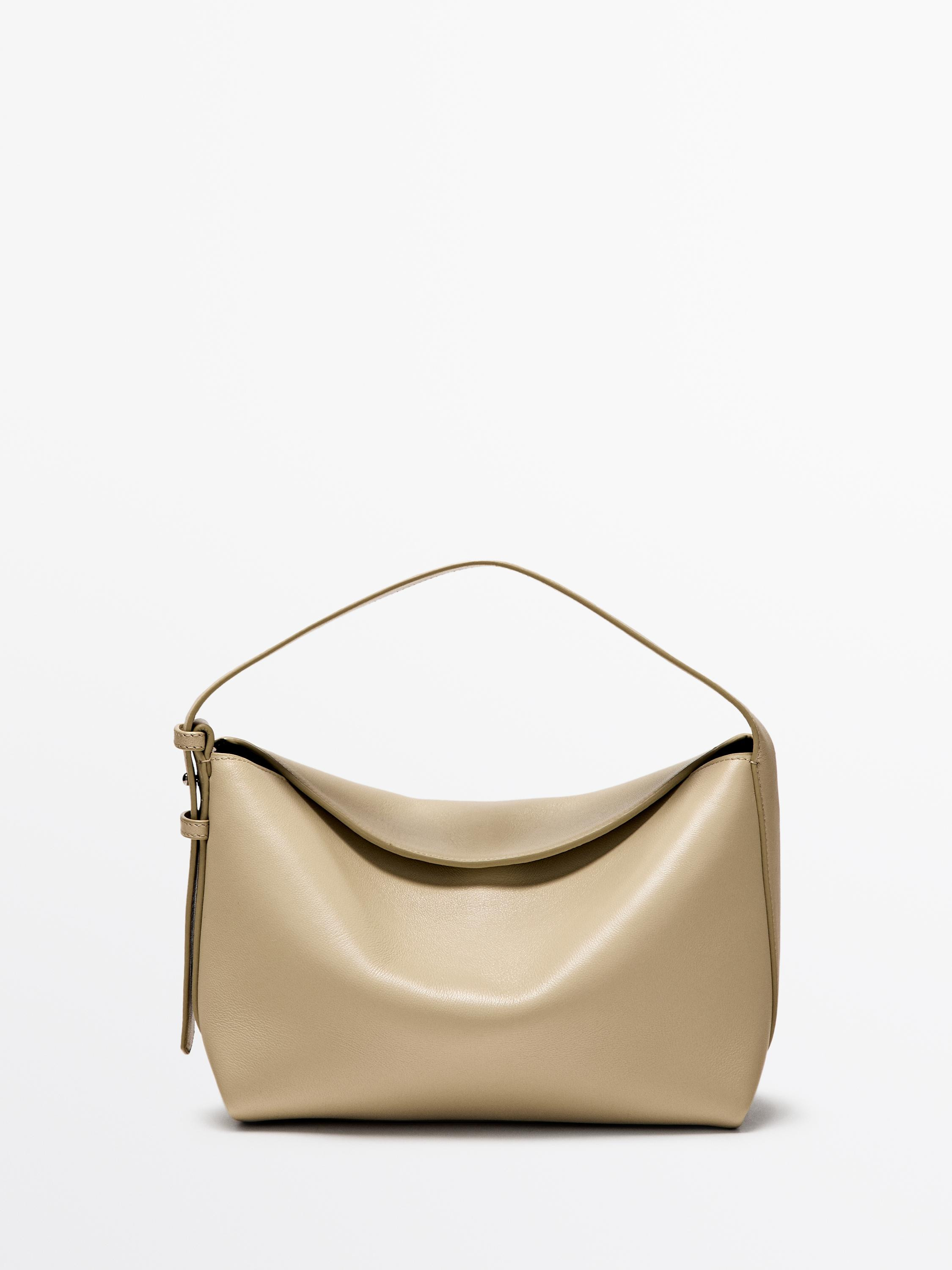 Small nappa leather shoulder bag | Massimo Dutti UK