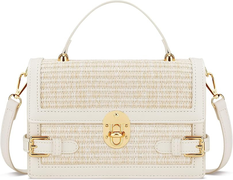 KKXIU Straw Purses for Women – Summer Beach Shoulder Purse & Clutch Handbag, Woven Crossbody Ba... | Amazon (US)