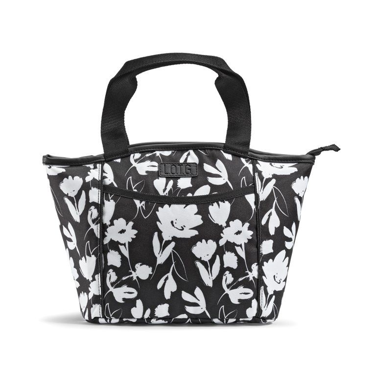 LOTG Repreve Thermal Insulated Lunch Tote Bag for Women, Black and White | Walmart (US)
