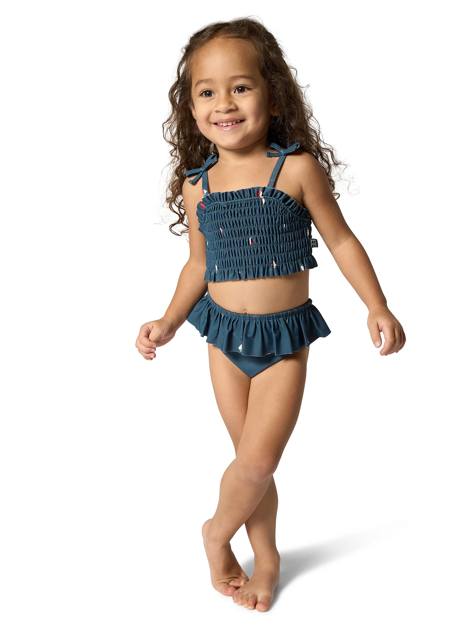 Modern Moments by Gerber Toddler Girl Smocked Top Tankini with Ruffle Set, 2-Piece, Sizes 12M - 5... | Walmart (US)