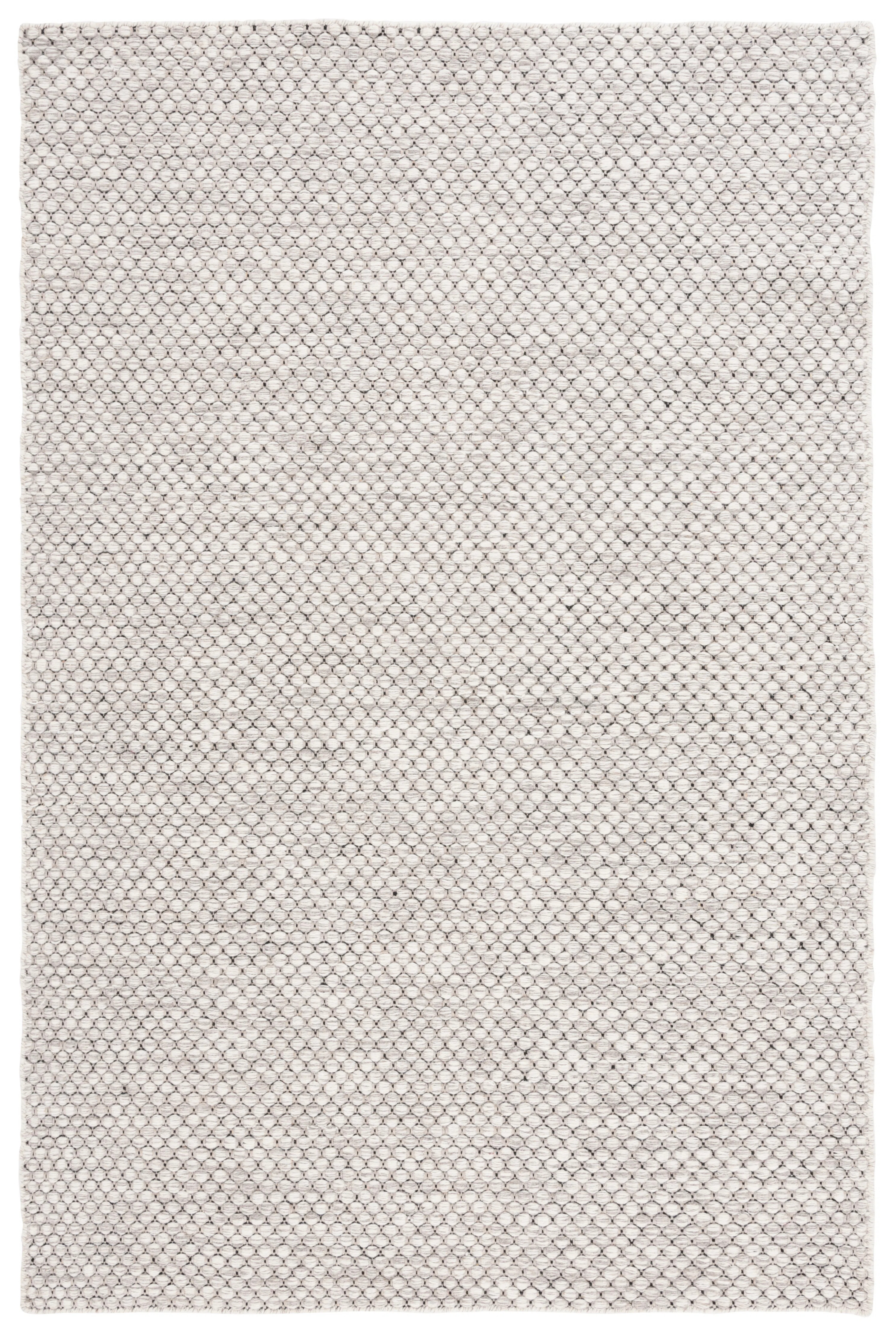 Vermont Hand Woven Wool/Cotton Solid Color Rug in Ivory/Light Grey | Wayfair North America