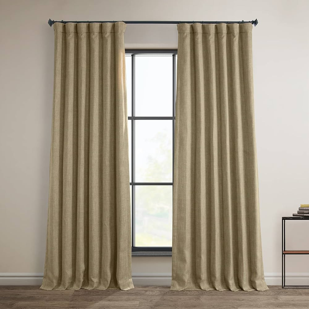 HPD Half Price Drapes Faux Linen Room Darkening Curtains - 108 Inches Long Luxury Linen Curtains ... | Amazon (US)