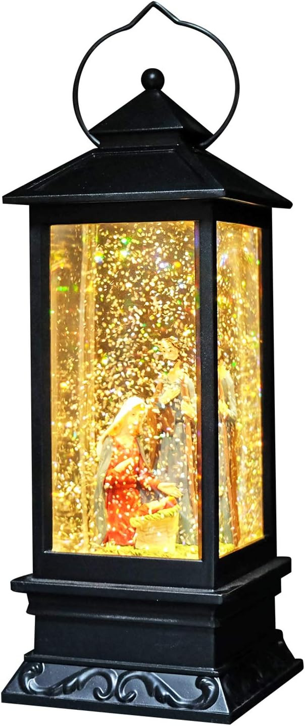 Eldnacele Musical Snow Globe Lantern Lighted Lamp USB Lined in Swirling Glitter Water Lantern Lam... | Amazon (US)