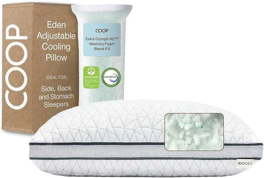 Coop Home Goods Eden Bed Pillow Queen Size for Sleeping on Back, Stomach and Side Sleeper- Medium... | Amazon (US)