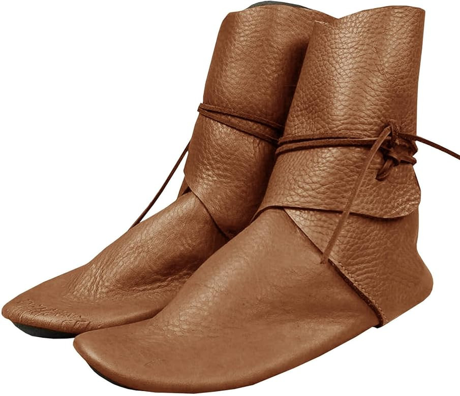 Syktkmx Mens Renaissance Medieval Cosplay Halloween Boots Slip on Lace Up Western Loafer Pirate V... | Amazon (US)