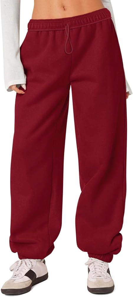 HeSaYep Women's Fleece Lined Sweatpants Thermal Winter High Waisted Sweat Pants Interior Drawstri... | Amazon (US)