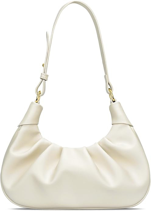 KKXIU Shoulder Bag Crescent Handbag Ruched Purse Underarm Bag Mini Hobo for Women,Detachable Gold... | Amazon (CA)