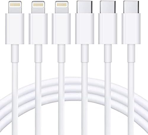 Amazon.com: USB C to Lightning Cable 3Pack 6FT [Apple MFi Certified] iPhone Fast Charger Cable US... | Amazon (US)