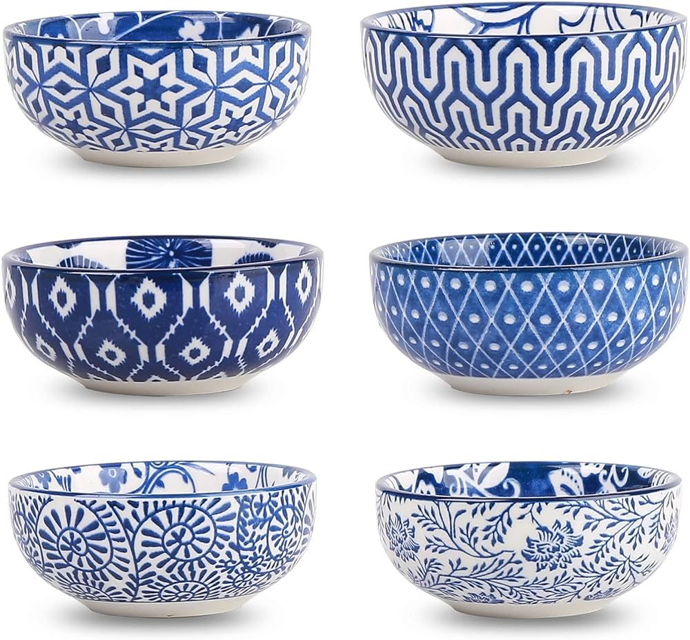 Selamica Ceramic Dipping Bowls Small Dip Bowl 3 inch Soy Sauce Dish Set, 2.7 oz Mini bowl for Sid... | Amazon (US)