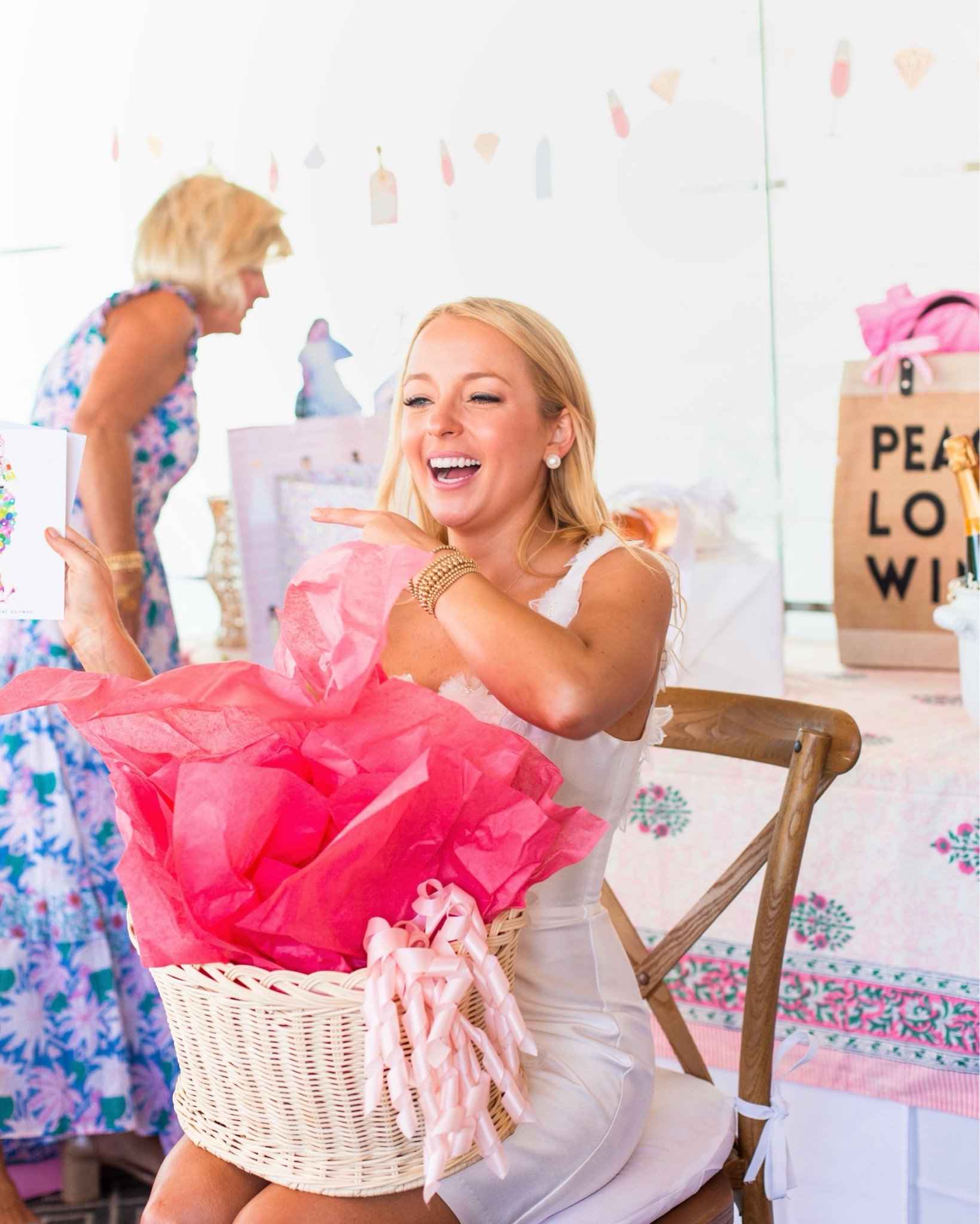 White bridal shower dress, wine basket, and perfect pearl earrings!

#LTKparties #LTKstyletip #LTKGiftGuide