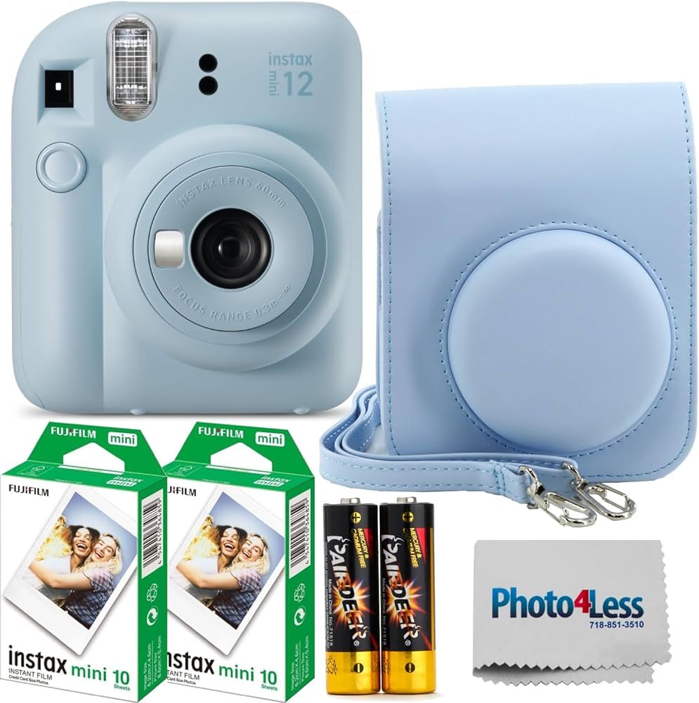 Fujifilm Instax Mini 12 Instant Film Camera Pastel Blue, Fujifilm Instax Mini Twin Pack Instant F... | Amazon (US)