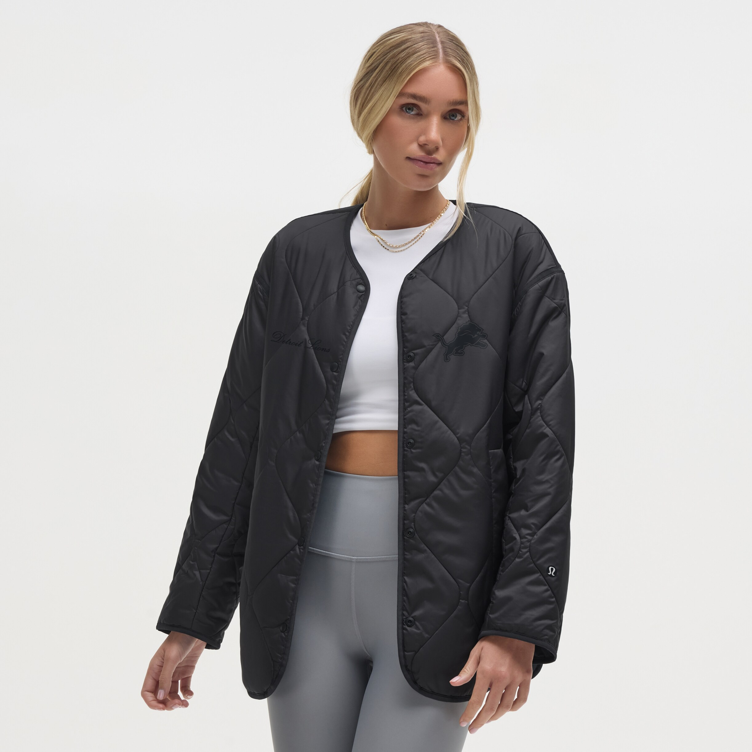 Detroit Lions lululemon Women's Quilted Insulated Full-Snap Liner Jacket - Obsidian | Fanatics