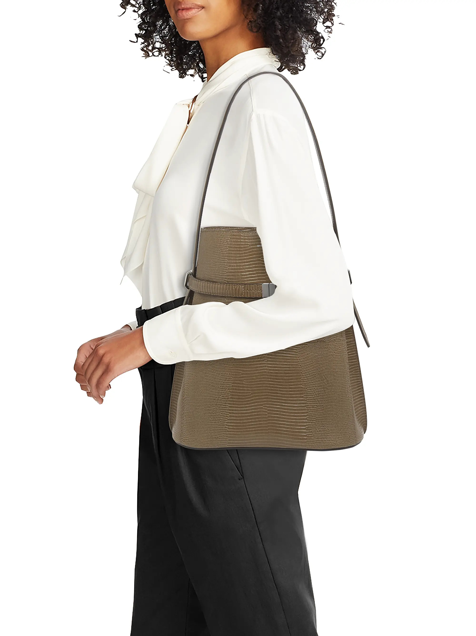 Belted Lizard-Embossed Bucket Bag | Saks Fifth Avenue