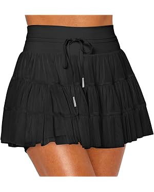 Cresay Women's Pleated Skirt High Waisted Ruffle Tennis Skirts Sports Skater Running Skorts with ... | Amazon (US)