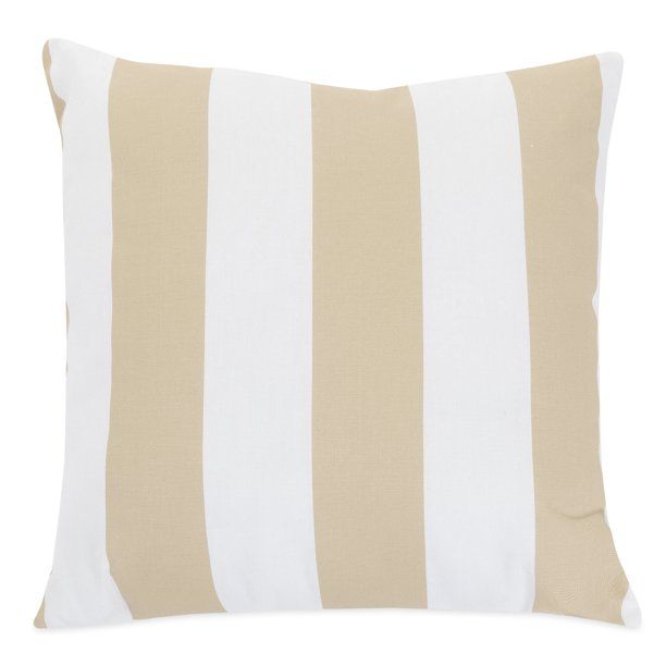 Majestic Home Goods Indoor Outdoor Sand Vertical Stripe Large Decorative Throw Pillow 20 in L x 8... | Walmart (US)