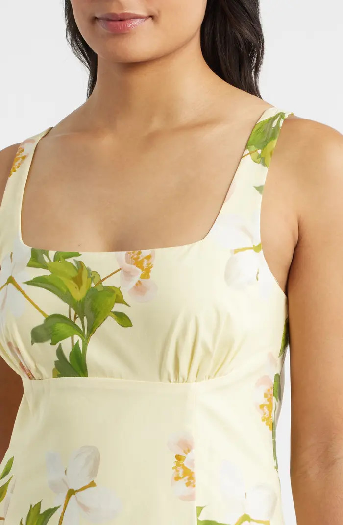 Floral Square Neck Cotton Dress | Nordstrom
