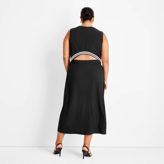 Women's Sleeveless Ribbed Cut Out Back A-Line Dress - Future Collective™ with Kahlana Barfield ... | Target