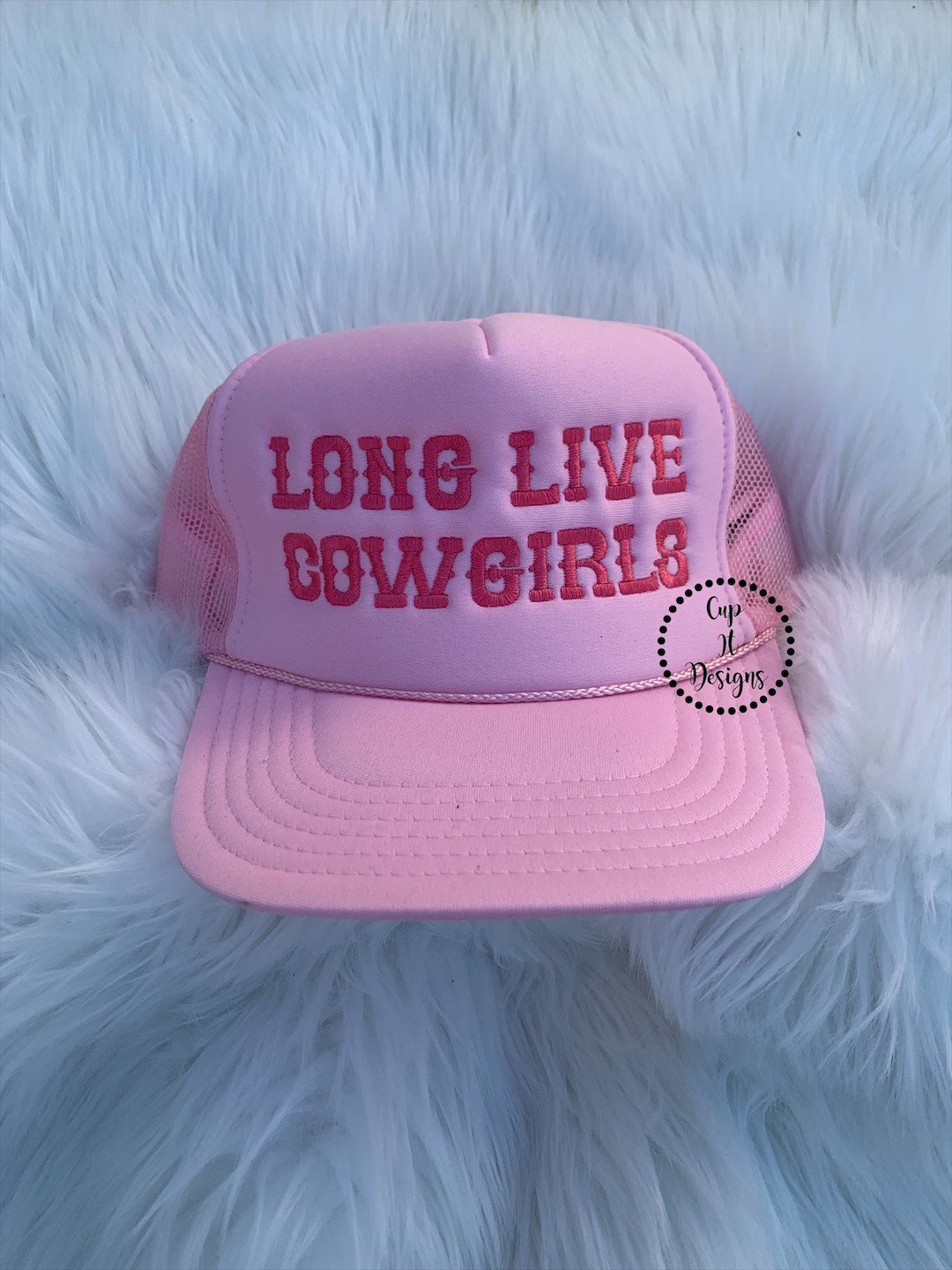 Embroidery Long Live Cowgirls Hat Light Pink Hat - Etsy | Etsy (US)