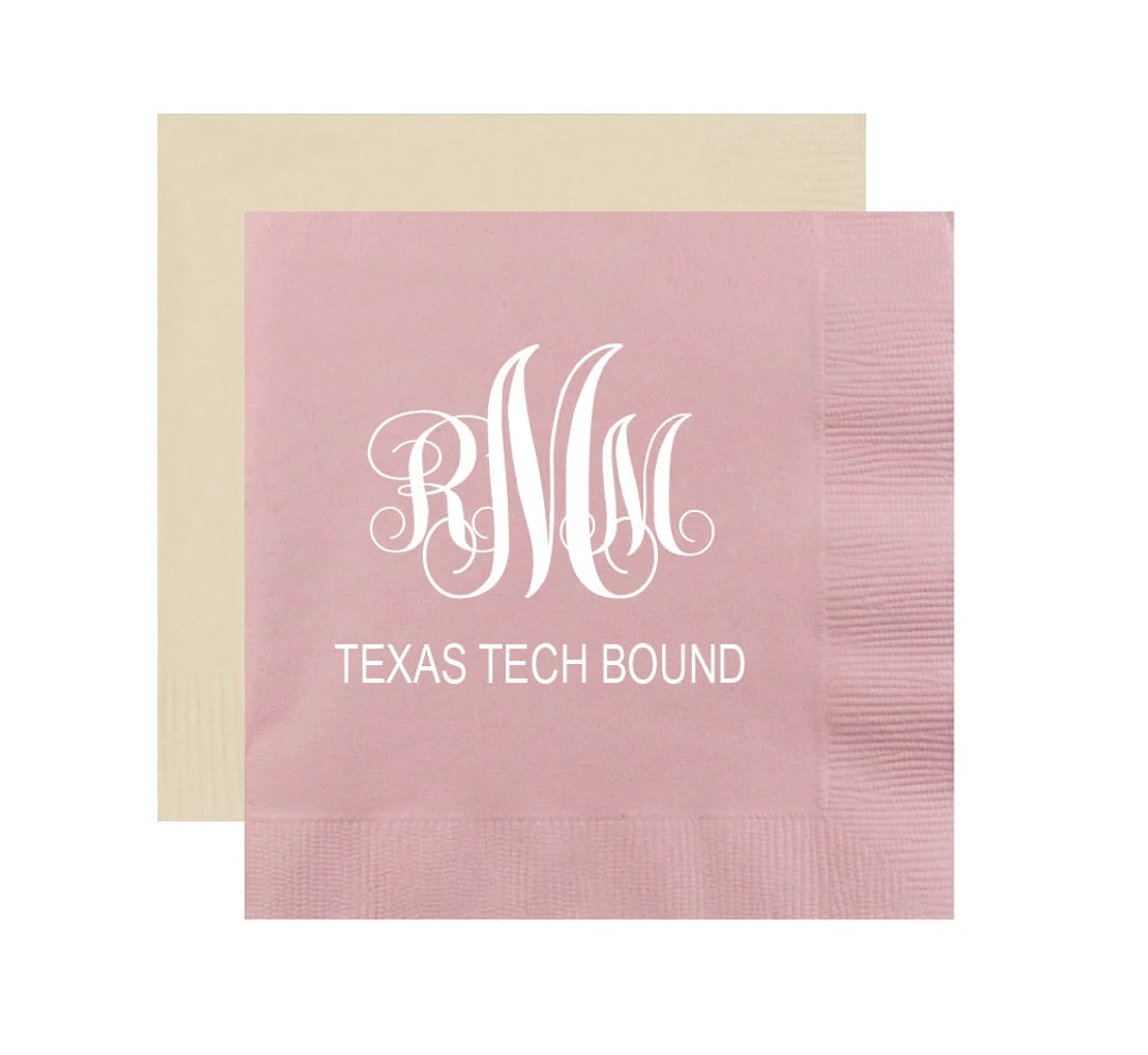 Monogram Graduation Napkins, Class of 2020 Napkins, Graduation Party Decor, Monogrammed Napkin, G... | Etsy (US)