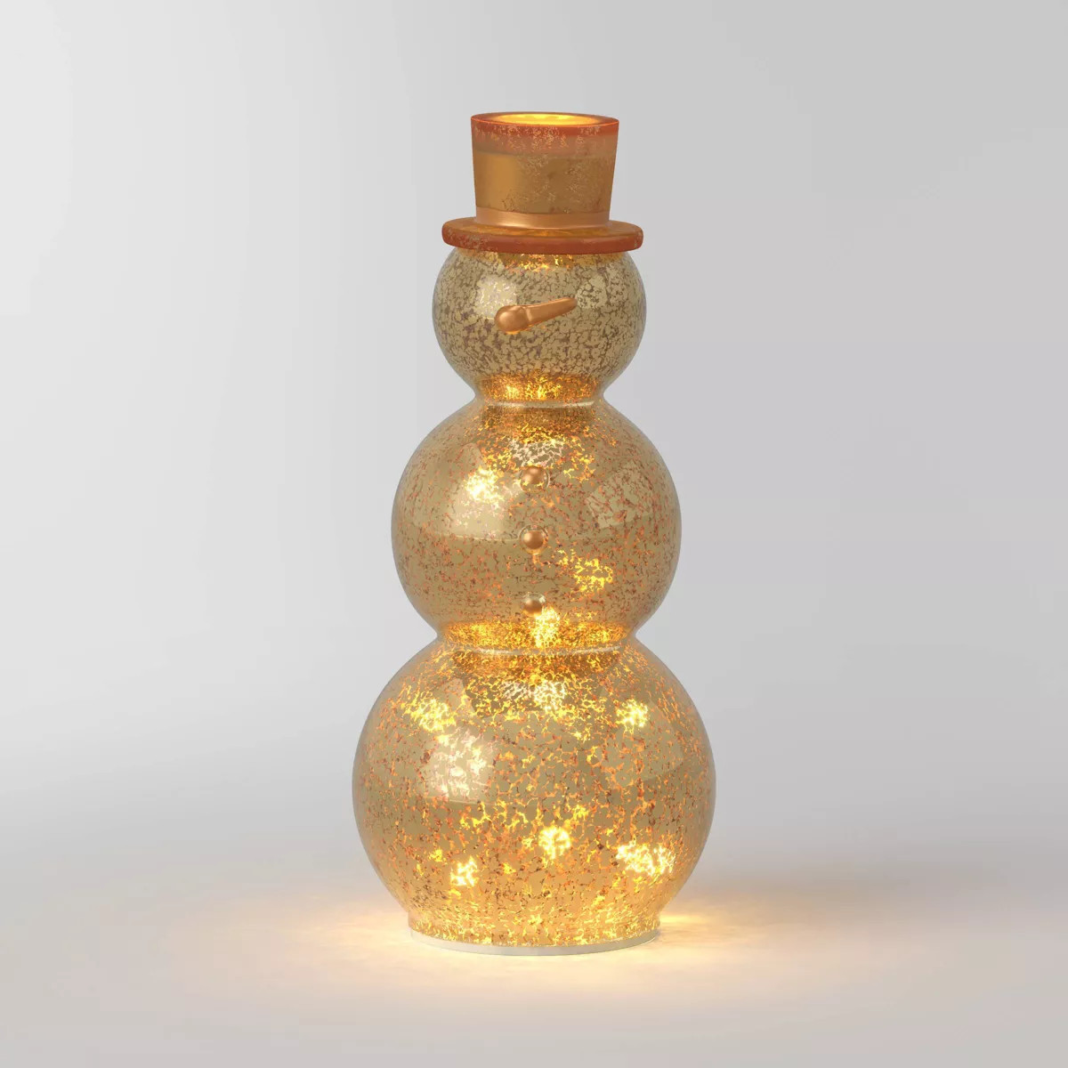 Lit Mercury Style Glass Snowman Christmas Figurine - Wondershop™ Gold | Target
