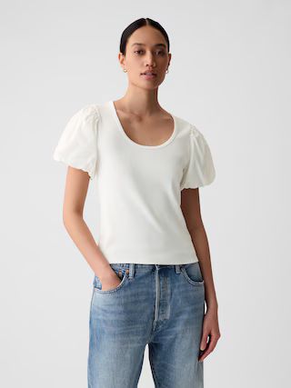 Modern Rib Puff Sleeve Shirt | Gap (US)