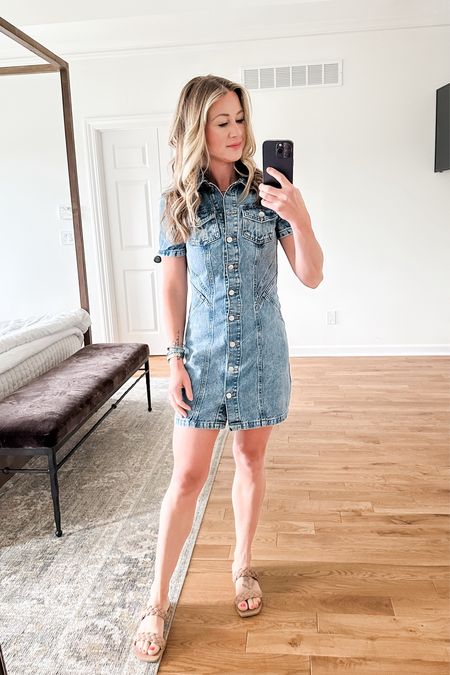 Church & girls night outfit. Obsessed with this denim dress. It’s so flattering! Perfect for summer outings and country concerts with cowgirl boots 👌🏼

#LTKShoeCrush #LTKStyleTip #LTKSeasonal
