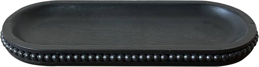 dwellington Wooden Farmhouse Decorative Tray, 12in Rustic Beaded Tray for Living Room Decor, Kitc... | Amazon (US)