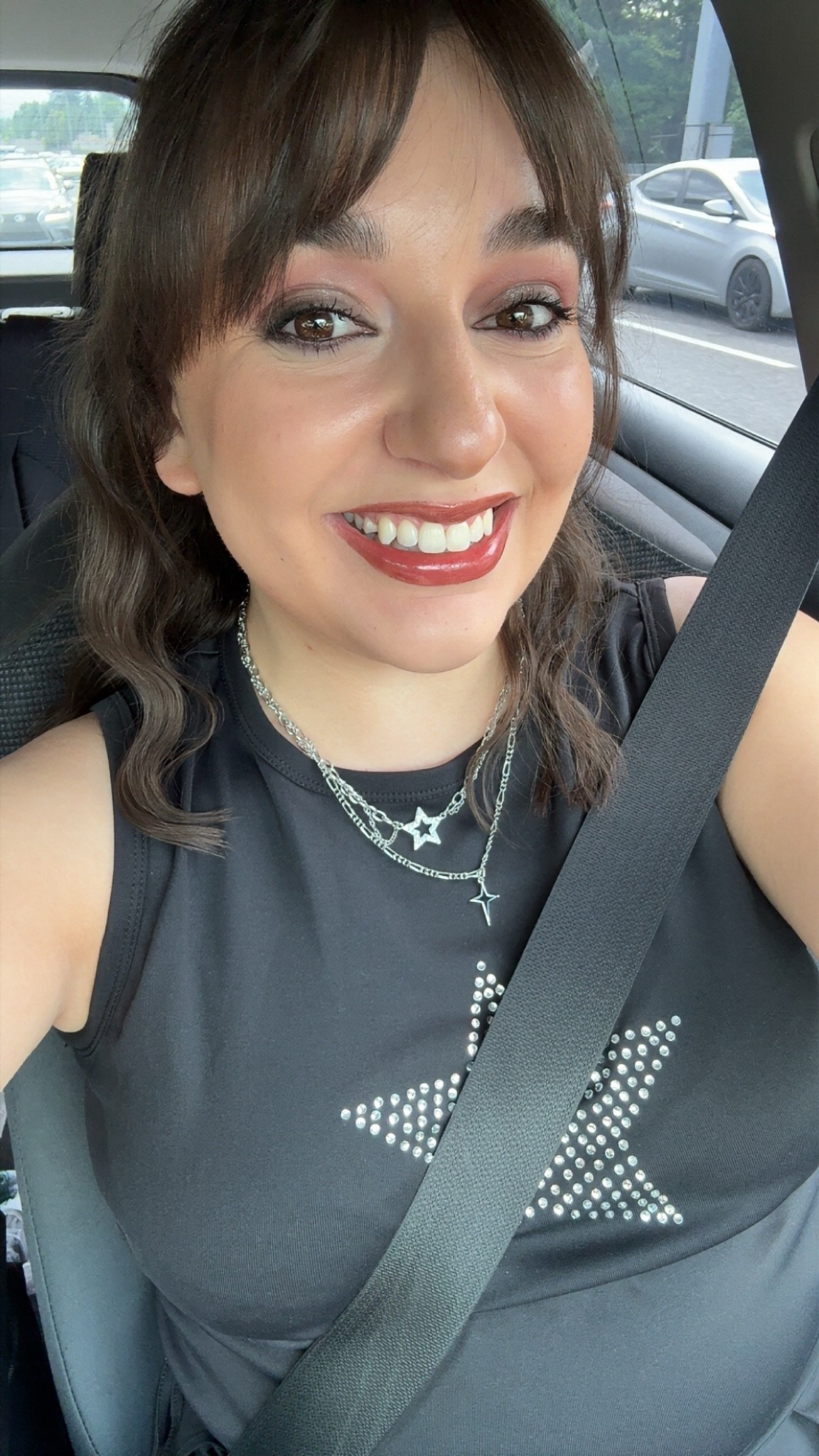 Grunge glam for a 5sos concert breakdown: 
Eyes: 
Naked shaped palette from urban decay “cool” 
Huda beauty kohl liner 
Fenty diamond highlight 
JSC red shadow 
Kulfi mascara 

Complextion: 
Lancome concealer shade 110 and 095 
Dibs bronzer stick in 2.5 
Makeup forever loose powder 
Benefit Hoola bronzer 
Fwee cheek tint in baddie
Urban decay matte setting spray 
Loreal 3 second mist 
Lips: 
Fwee lip tint coco rose 
Rhode liner in lean 
Neutrogena lip oil in mocha mist 

Hair:
Dae styling cream 
Tymo Rovy Waver 
Garnier hairspray

#LTKgrwm #LTKselfcare #LTKBeauty