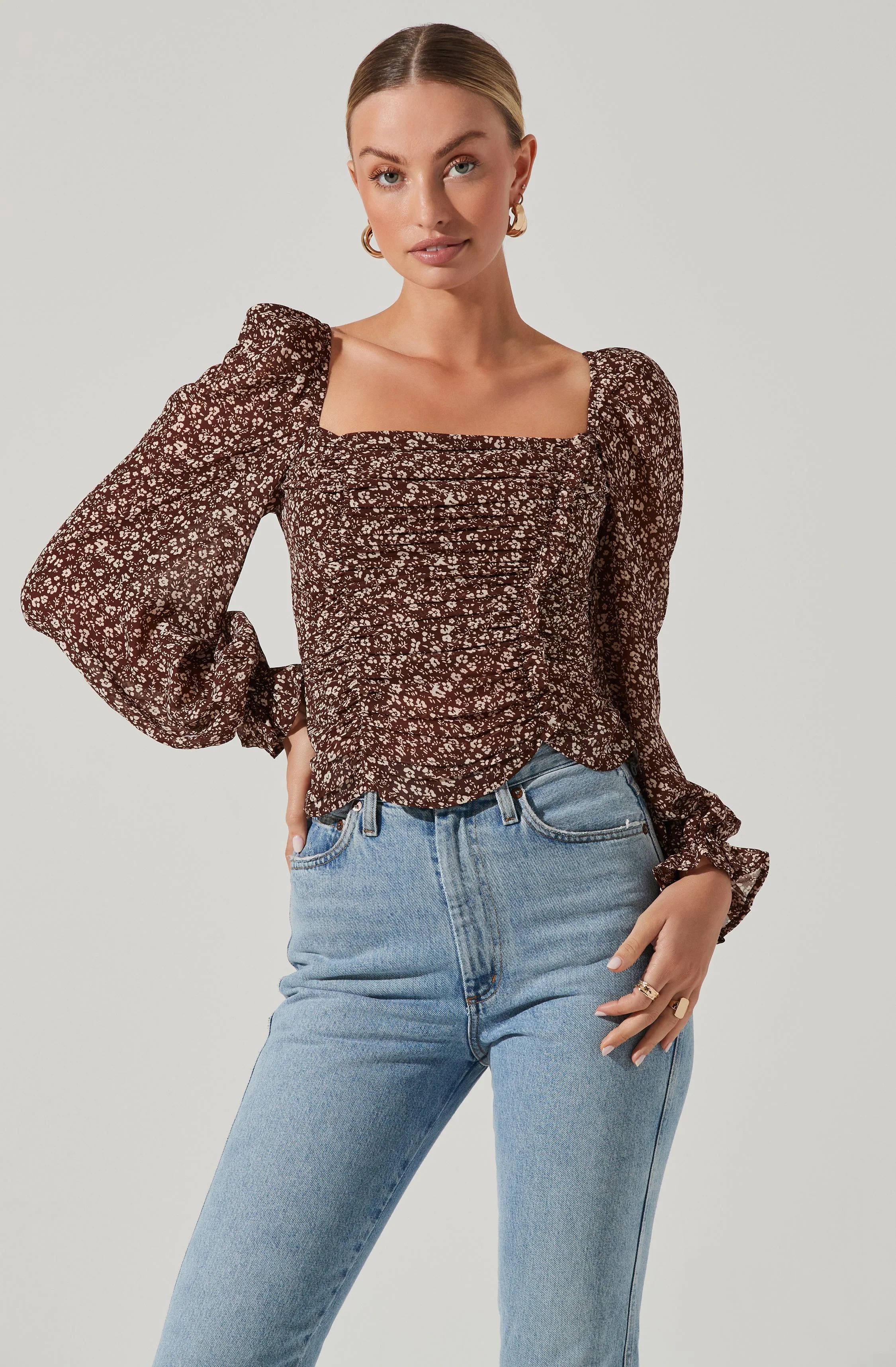 Tonina Floral Puff Sleeve Top | ASTR The Label (US)