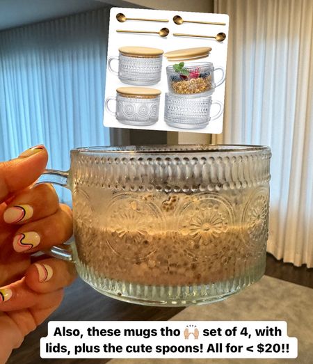 The most gorg oversized glass mugs! Perfect for coffee, tea, or my fave: chia seed pudding!! 💞

#LTKfindsunder50 #LTKhome