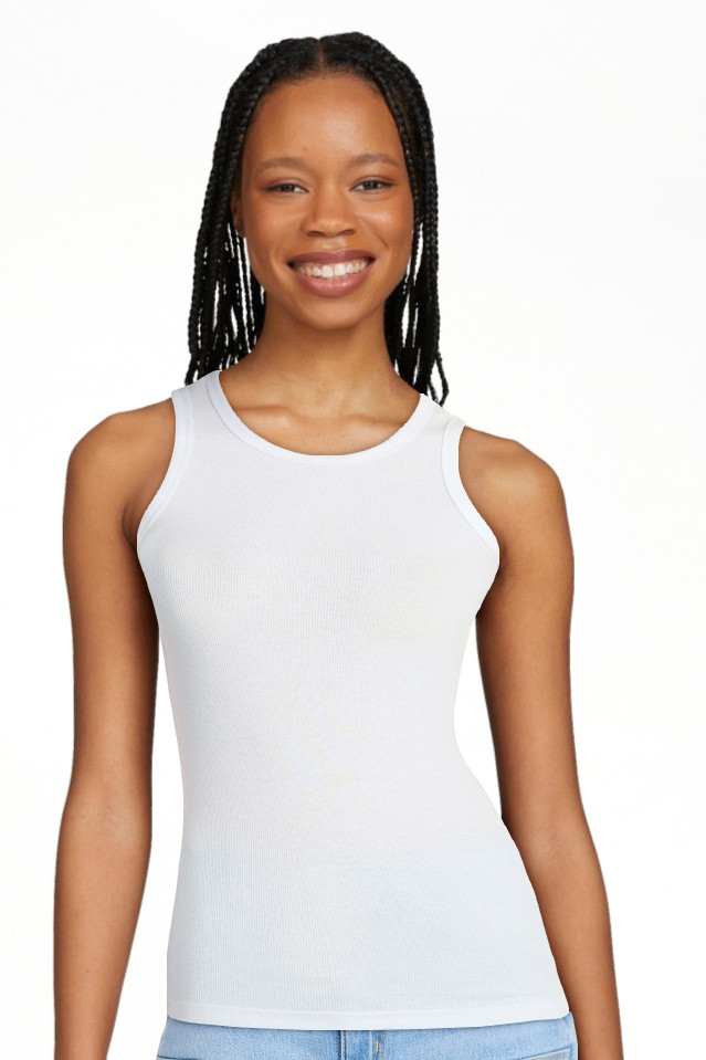 No Boundaries Ribbed High Neck Tank Top, Women's XXS-XXL | Walmart (US)