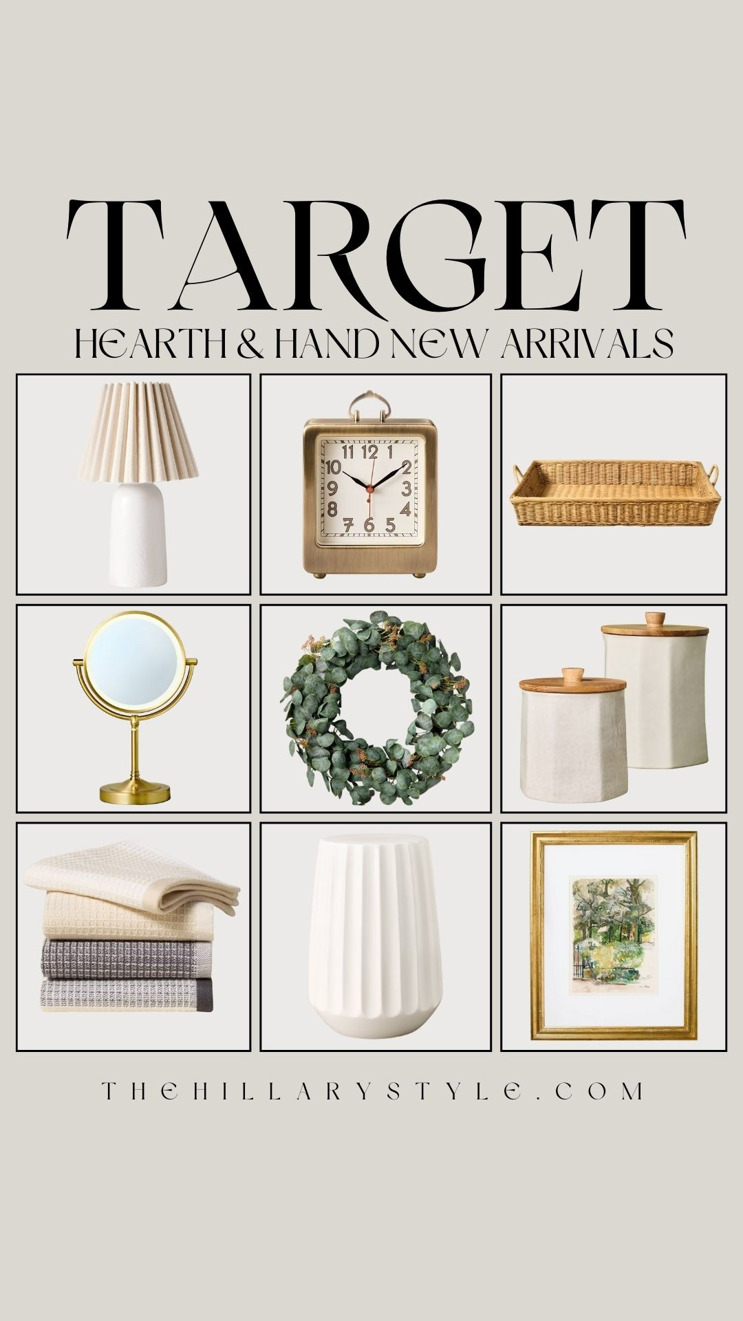 Target New Arrivals: Hearth & Hand™ Spring Refresh
The new Hearth & Hand™ with Magnolia spring collection has officially arrived, and it is full of high sell-out risk items! From vintage-inspired kitchenware to organic modern textures, these Target new arrivals are the perfect way to start your spring refresh. This collection features must-have neutral home decor, including pleated ceramic vases, fluted glassware, and arched furniture pieces that look high-end but stay affordable. Whether you’re looking for a Joanna Gaines inspired morning routine setup or a total living room refresh, snag these viral finds before they’re gone!

#TheHillaryStyle #TargetFinds #TargetStyle #HearthAndHand #MagnoliaHome #TargetHome #SpringDecor #NeutralAesthetic #HomeDecorInspo #NewAtTarget #OrganicModern #SpringRefresh #JoannaGainesStyle #AffordableHome #ViralTargetFinds #ModernFarmhouse #HomeStyling #InteriorDesignIdeas #TargetRun #Spring2026 

 

#LTKSeasonal #LTKHome #LTKFindsUnder50