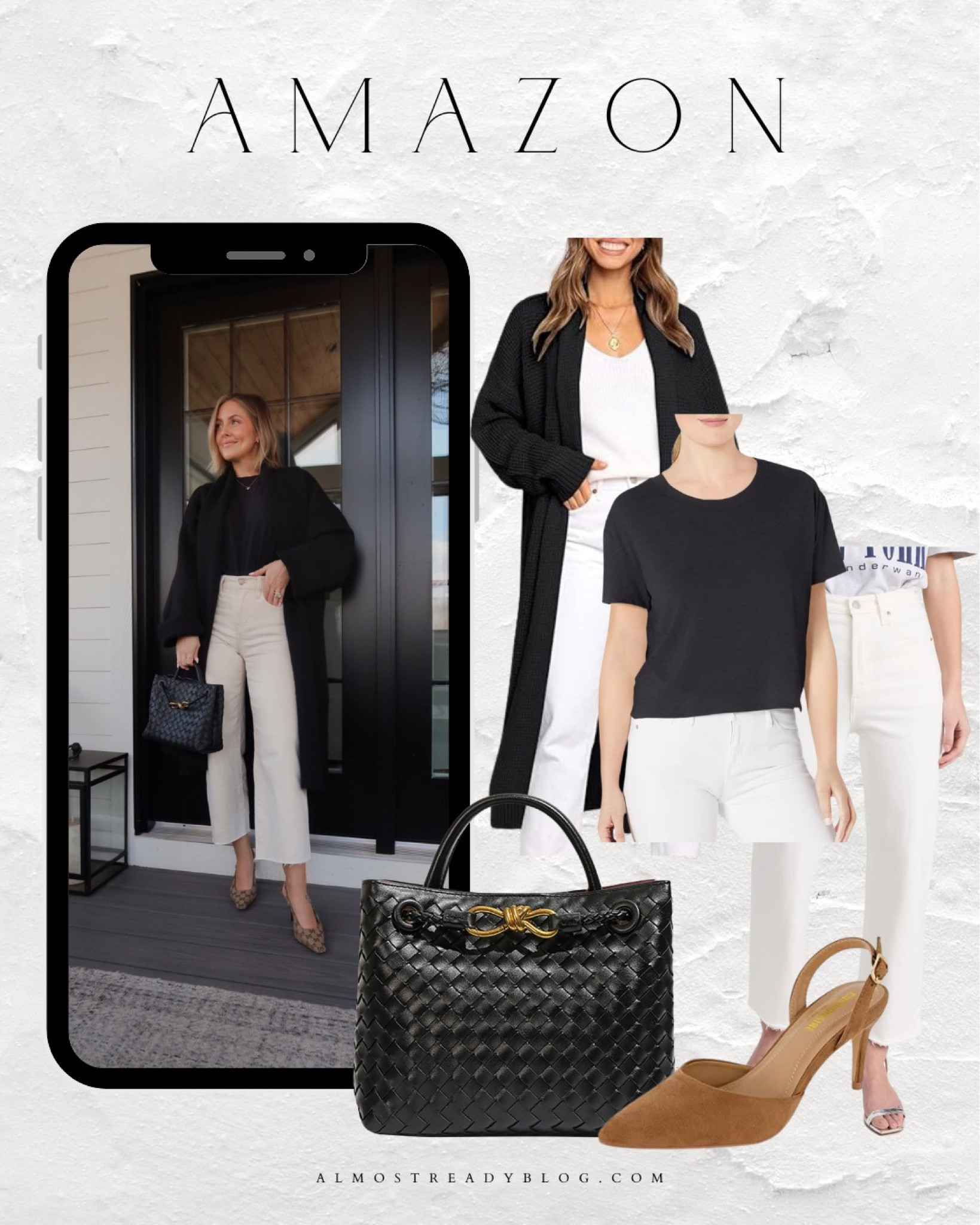 Amazon look for less, spring outfit, white jeans, coatigan, amazon finds 

#LTKfindsunder100 #LTKfindsunder50