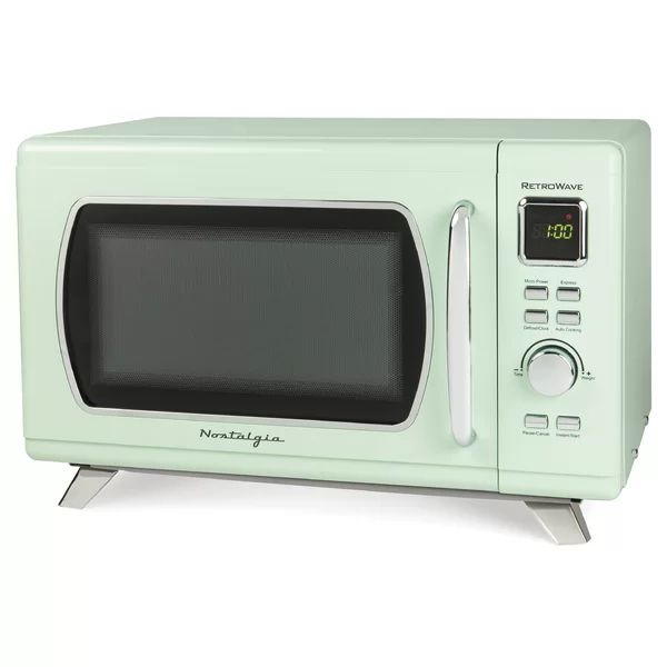 Nostalgia Mid-Century Retro 0.9 Cu.Ft. 900-Watt Countertop Microwave Oven With LED Display, 5 Pow... | Wayfair North America