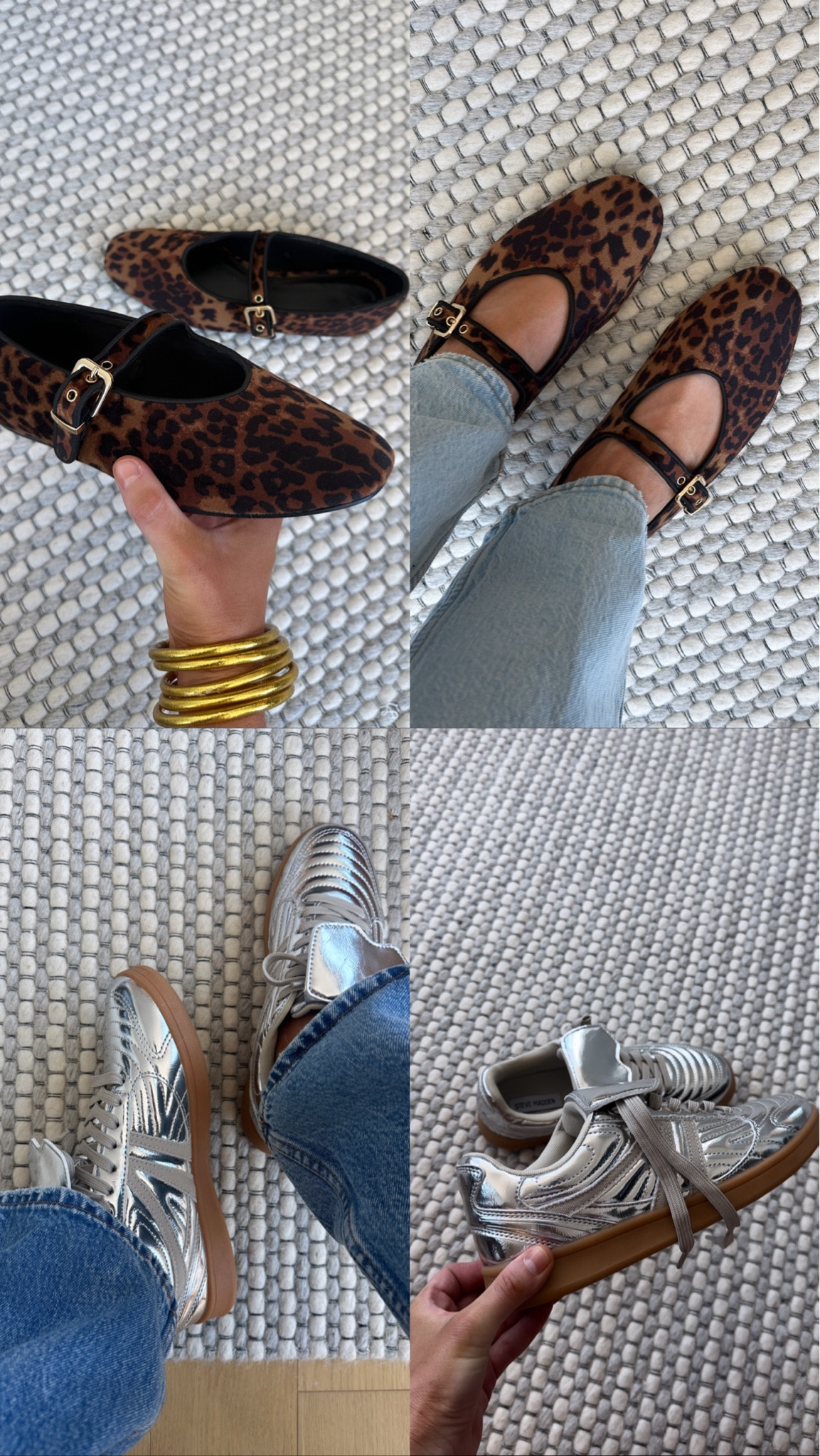 New shoes for fall! Leopard flats run true to size and metallic sneakers (order up 1/2 size)! 

#LTKStyleTip #LTKFindsUnder100 #LTKShoeCrush