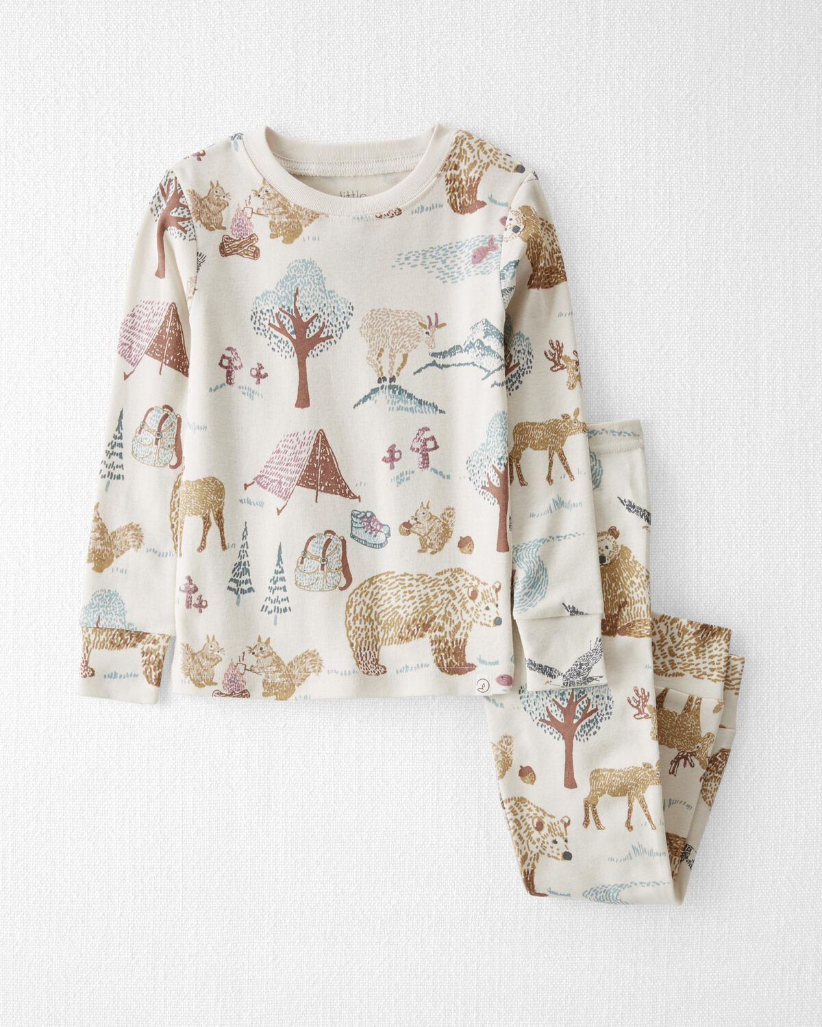 Woodland Animals on Sweet Cream Toddler Organic Cotton Pajamas Set | carters.com | Carter's