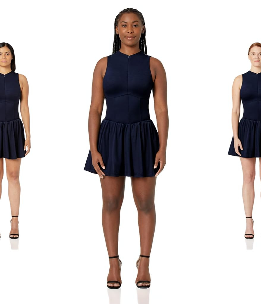 Women Sleeveless Zip Front Tennis Yoga Dresses Slim Fit Summer Built in Shorts Golf Athletic Dres... | Amazon (US)