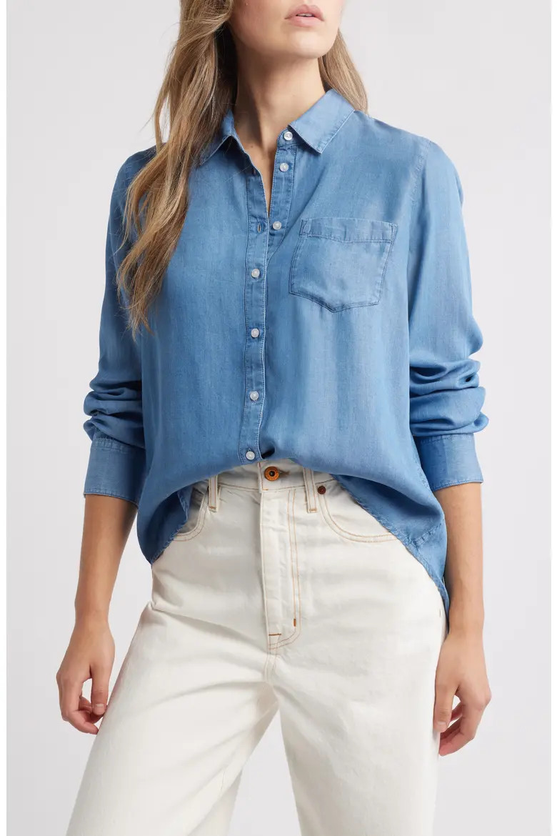 Chambray Button-Up Shirt (Women) | Nordstrom | Nordstrom