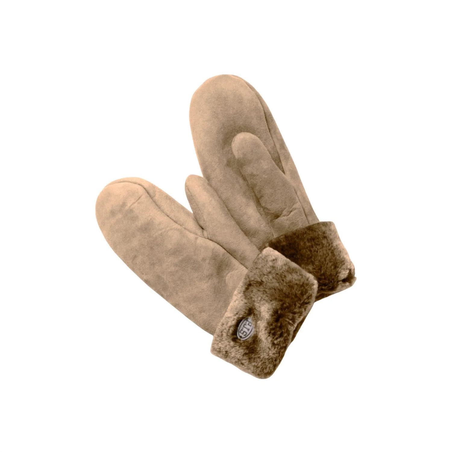 Women's Shearling Mittens In Mastic | Shop Simon