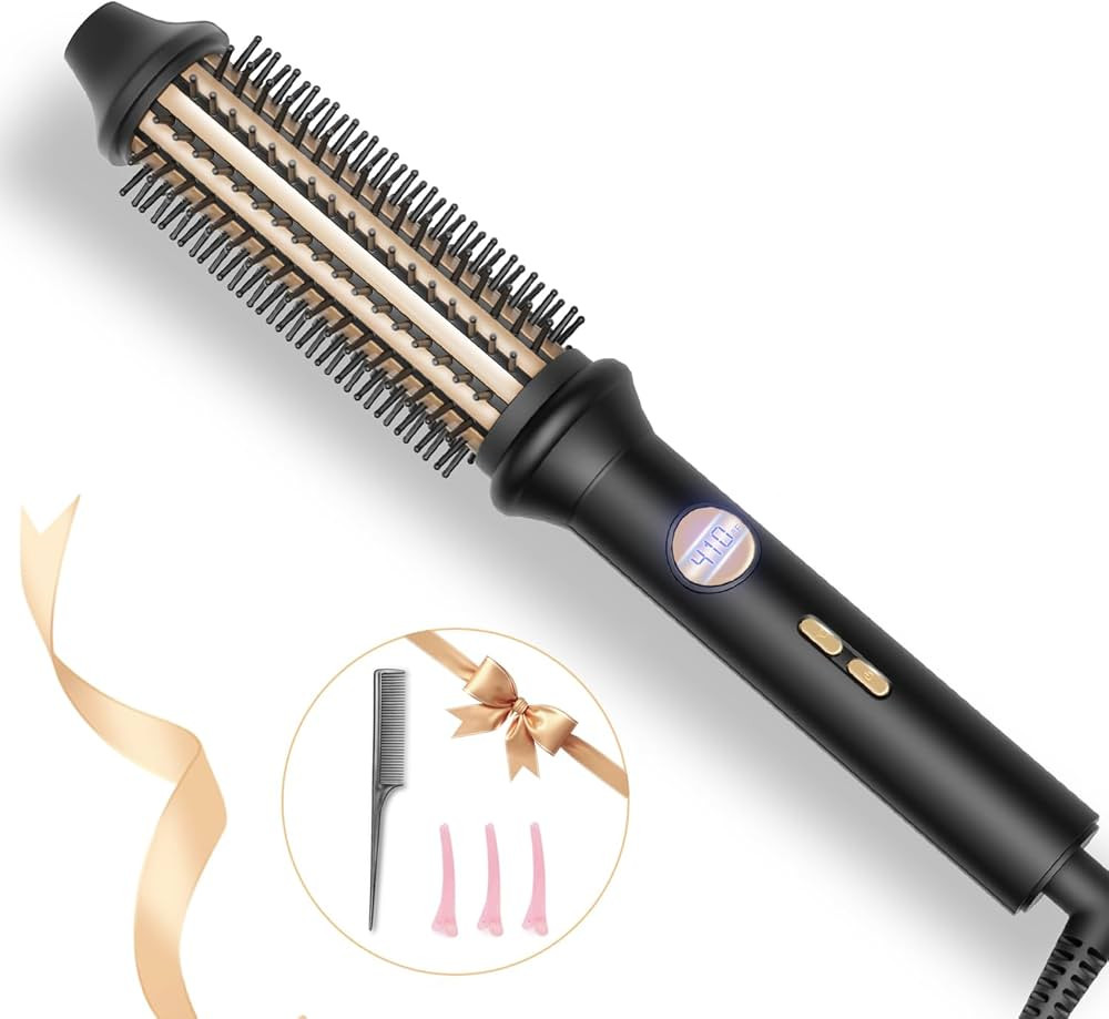 Amazon.com : Thermal Brush Ionic Heated Round Brush for Blowout Look, Avvnee Hot Hair Curling Iro... | Amazon (US)
