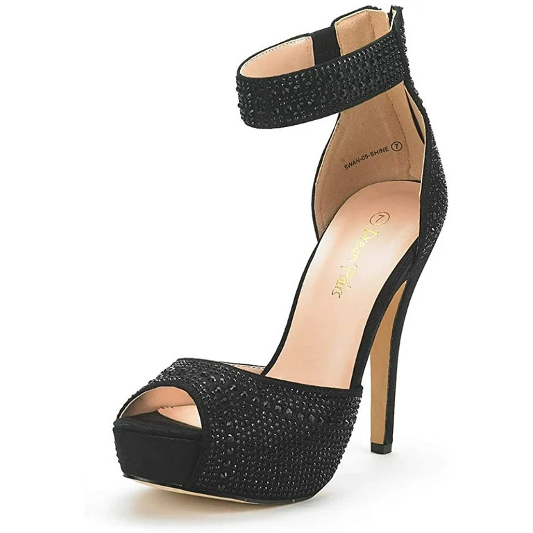 Dream Pairs Women's Fashion High Heel Platform Dress Pump Shoes SWAN-05-SHINE SHINE/BLACK/PEARL S... | Walmart (US)