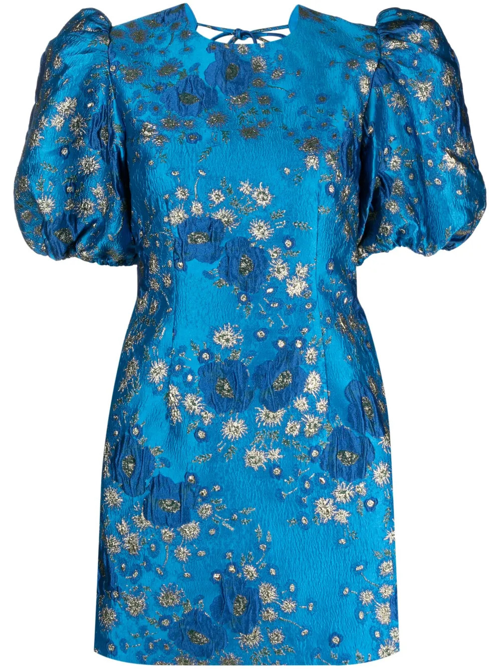 GANNI 3D Jacquard open-back Minidress - Farfetch | Farfetch Global