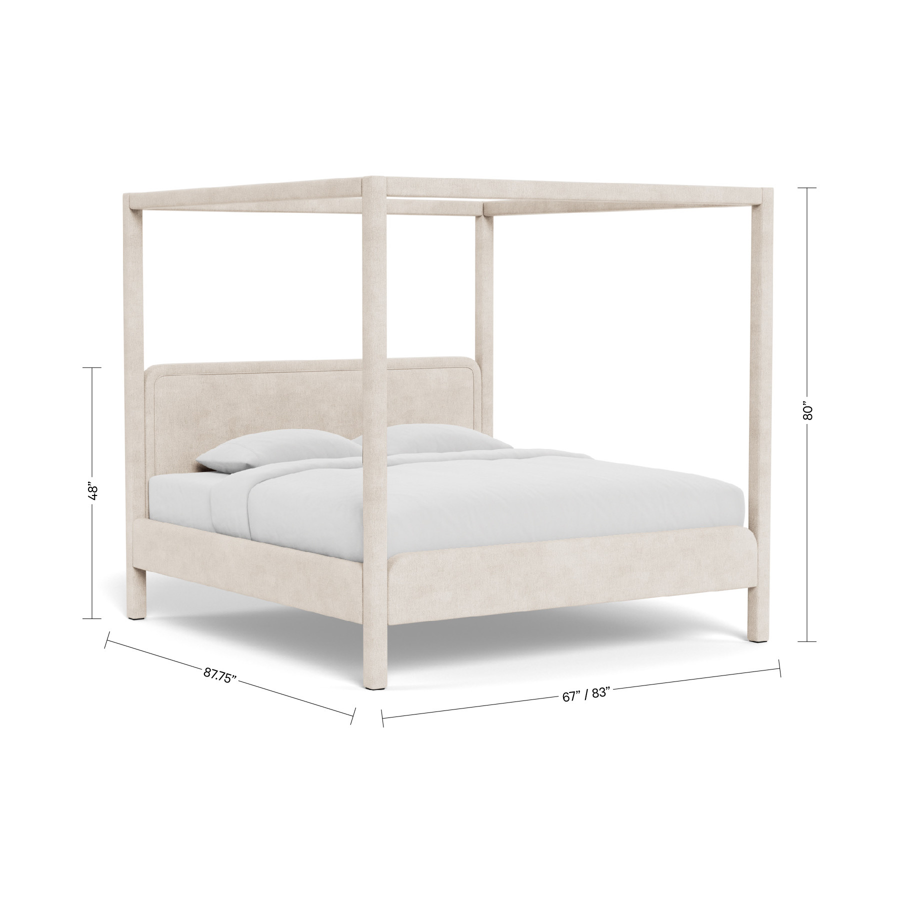 Rowan Fully Upholstered Canopy Bed | Interior Define