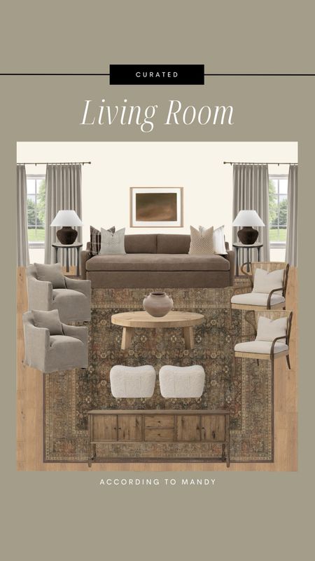 Curated Living Room // Earthy Neutral Living Room Inspo

moodboard, design, living room design, amber interiors, earthy living room, brown couch, accent chair, iron side table, organic modern living room design, design board, brown living room, mcgee & co

#LTKStyleTip #LTKHome