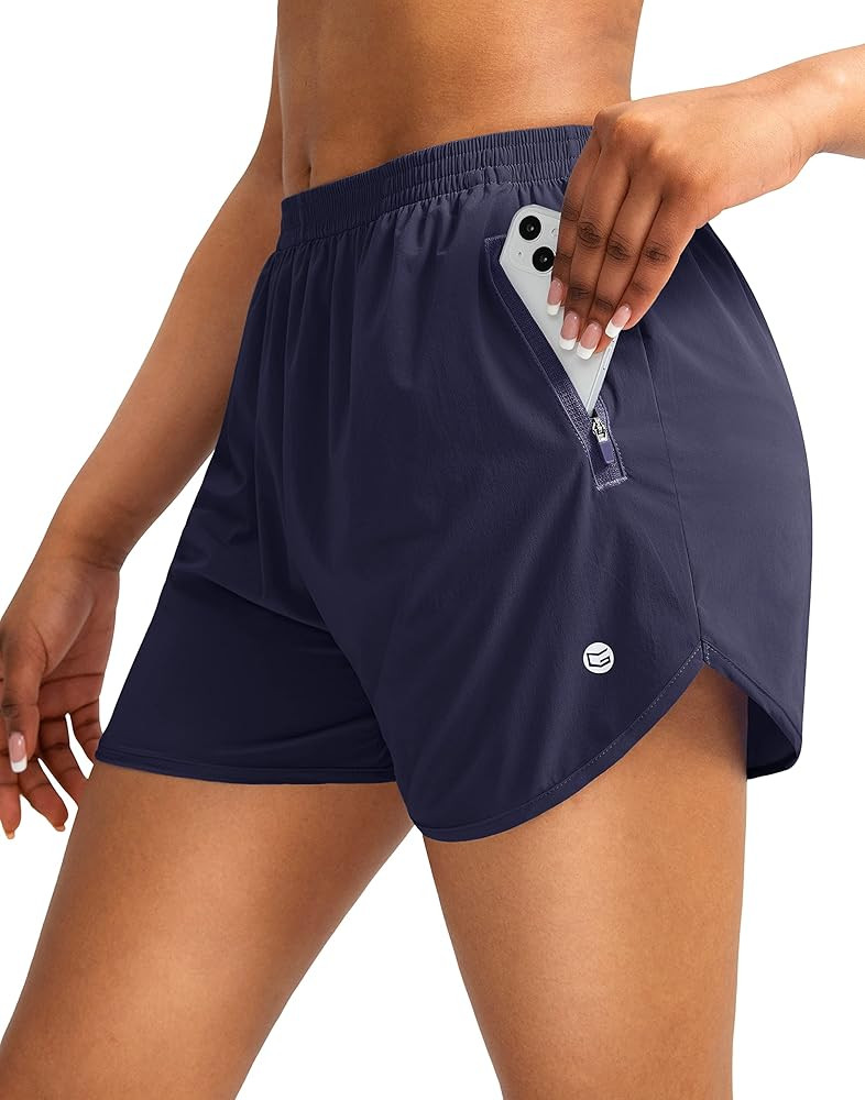 G Gradual Women's Running Shorts with Zipper Pockets Quick Dry Athletic Workout Gym 3" Shorts for... | Amazon (US)