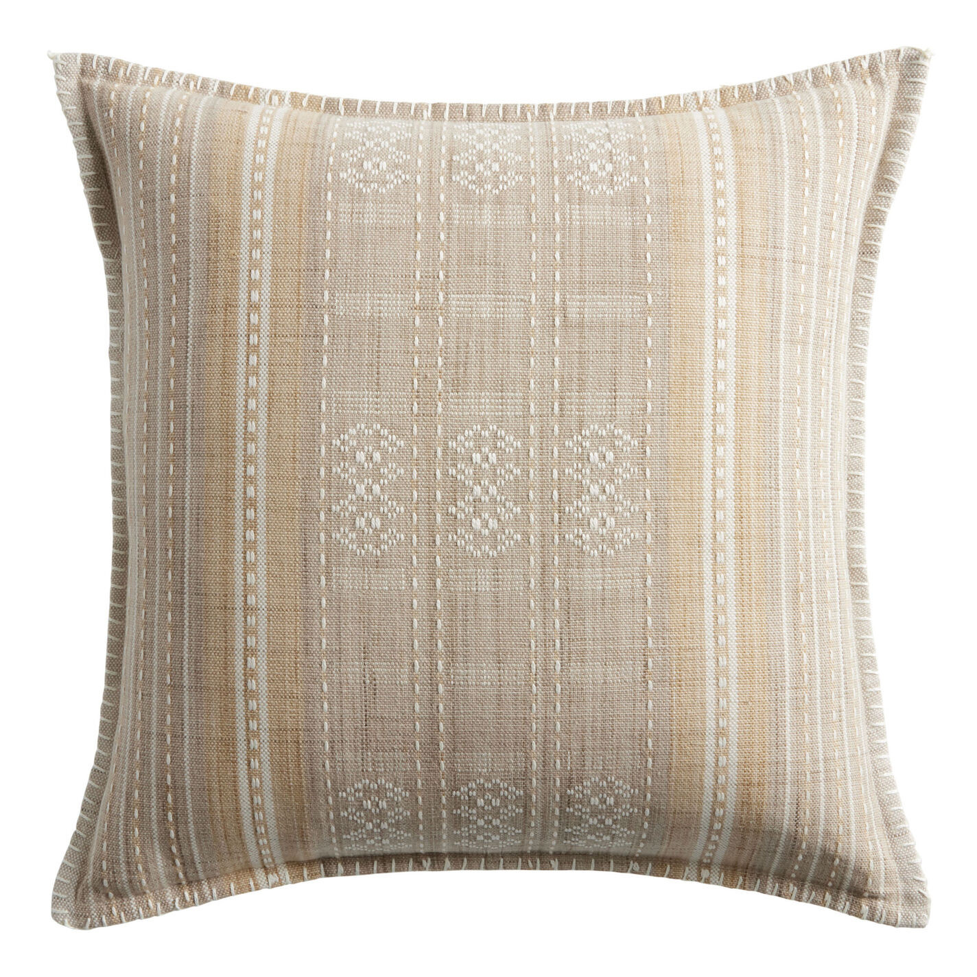 Umbud Stripe Embroidered Indoor Outdoor Throw Pillow | World Market