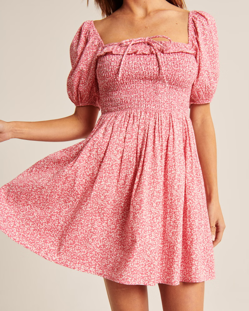 Women's Smocked Bodice Mini Dress | Women's The A&F Getaway Shop | Abercrombie.com | Abercrombie & Fitch (US)