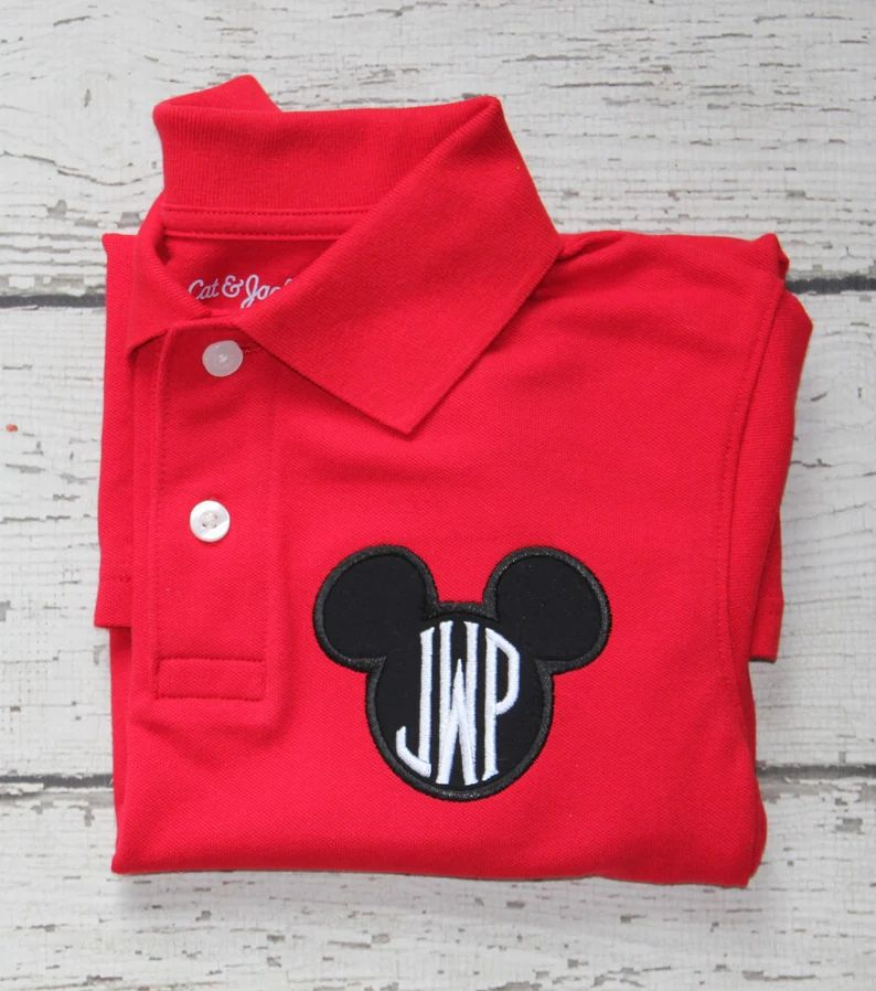 Mickey Polo, Monogrammed Disney Polo, Classic Disney Polo, Red Mickey Polo - Etsy | Etsy (US)