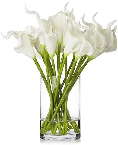 ENOVA FLORAL 20 Pieces Real Touch Lilies Artificial Flowers with Vase, Faux Calla Lily Flowers Ar... | Amazon (US)